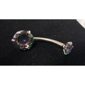 Mystic Topaz Belly Button Ring 14G Navel Piercing Body‎ Jewelry Women